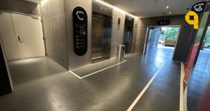 pavimento en nucleo de ascensores