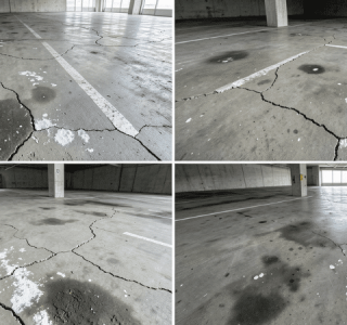 pavimento parking comunitario necesita rehabilitacion senales deterioro