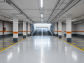 garaje comunitario rehabilitado en madrid con pavimento continuo y plazas senalizadas