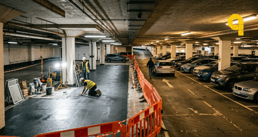 rehabilitacion de parking por fases sin cerrar el garaje en madrid