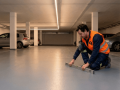 pavimento de resina epoxi multicapa en garaje comunitario de madrid