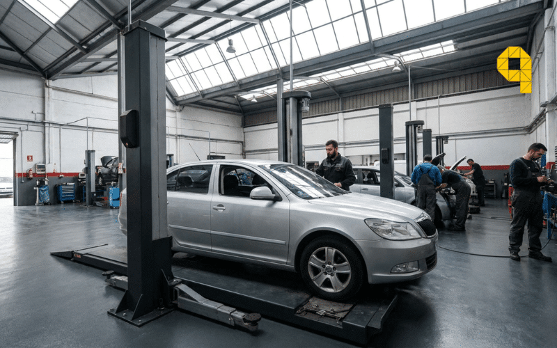 pavimento taller mecanico zona elevador vehiculos