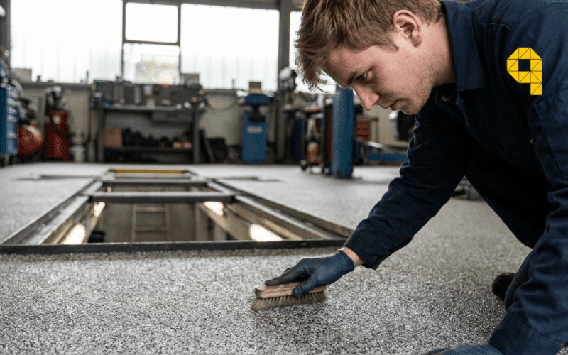 suelo resina epoxi taller automocion antideslizante